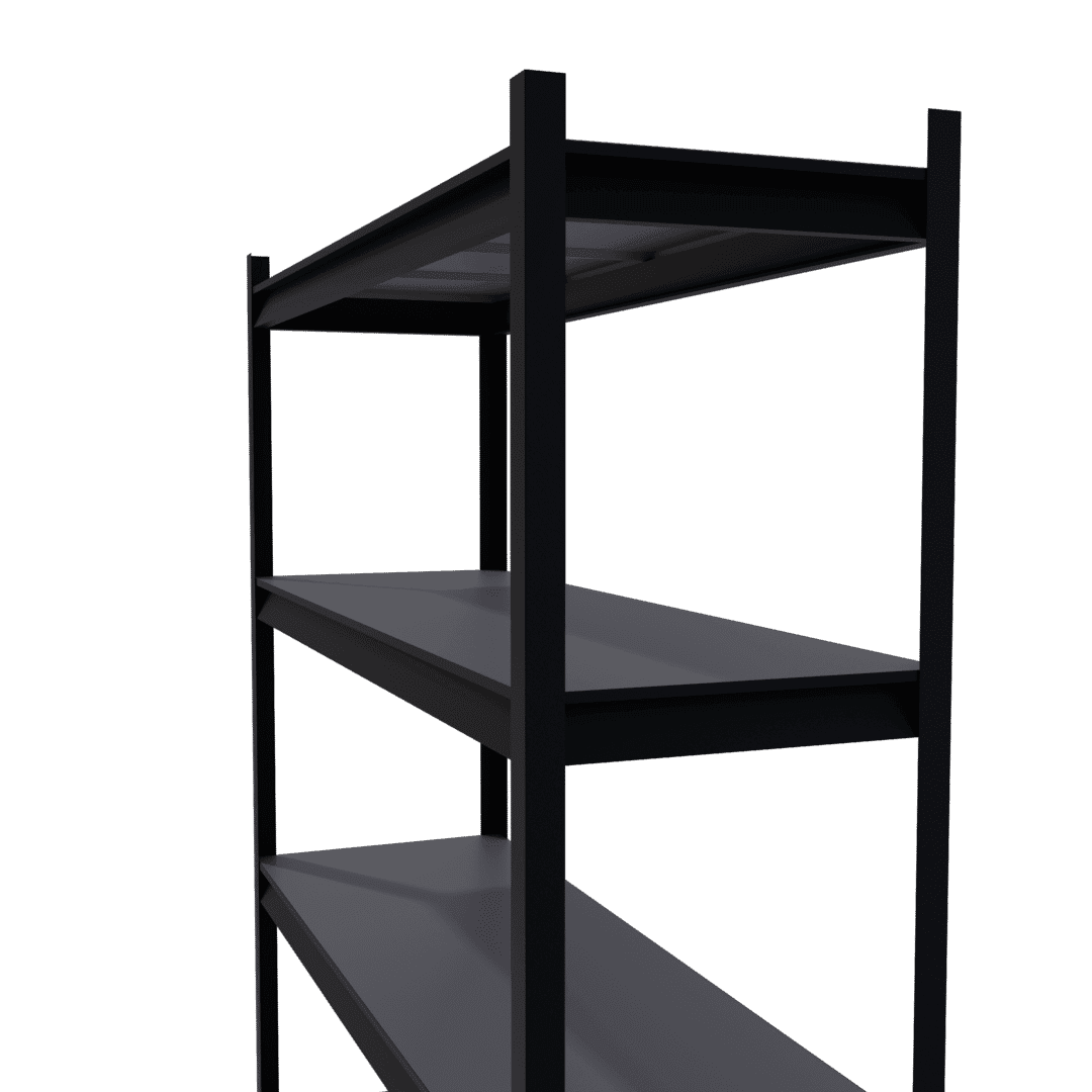 Estante Negro Galvanizado 1200x400x1800mm | 70KG por nivel